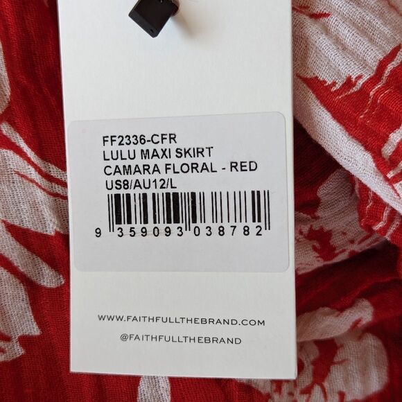 Lulu Linen Flax Camara Tropical Floral Print Maxi Faux Wrap Sarong Sz L NWT - Picture 13 of 15